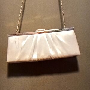 Dressy Satin Silver clutch Super Sleek & Classy